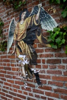 Angel on brick, Pioneer Square, Seattle