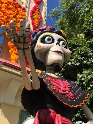Dia de los muertos skeleton for tribute to Coco at Disney's California Adventure