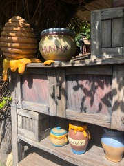 Hunny pots outside the Winnie the Pooh ride in Disneyland